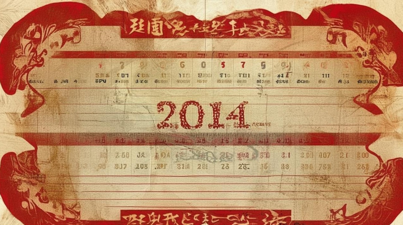 2014年阴历日历表，2014年农历全年日期对照表