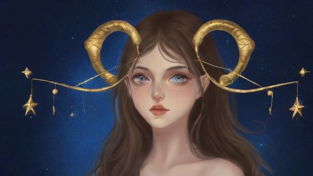 十二星座素描画少女图
